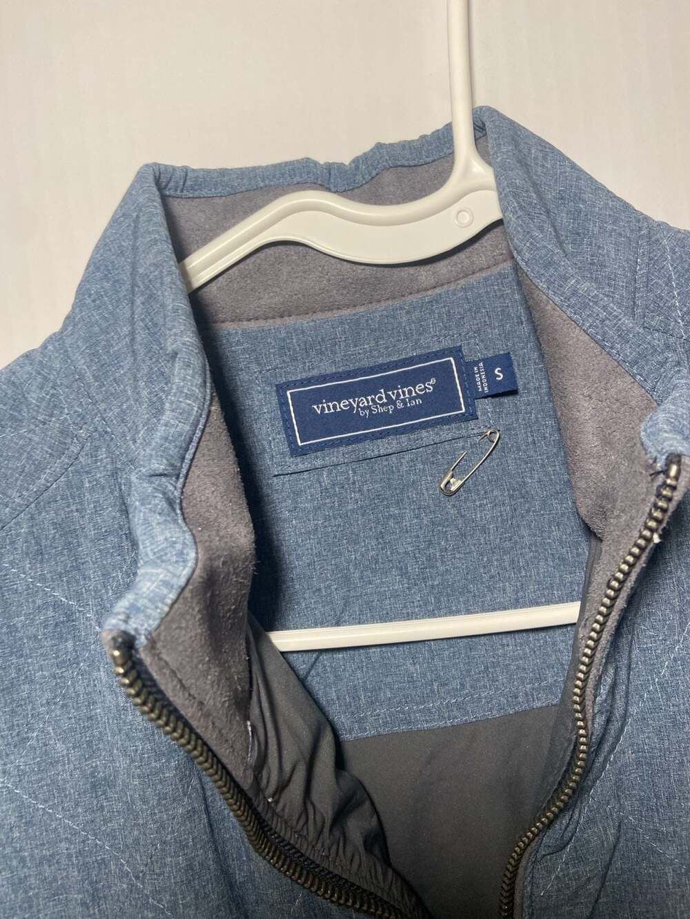 Vineyard Vines Quilted Vest Size Womens S Blue Full Zip
